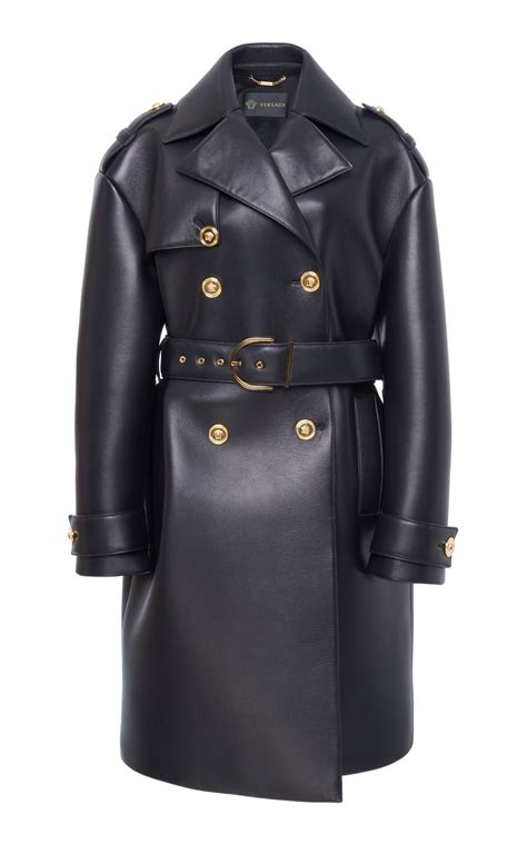 versace leather coat